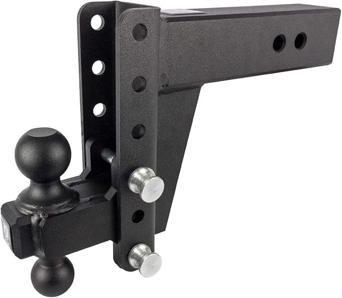 BulletProof Hitches - 3.0 Adjustable Heavy Duty Trailer Hitch (22000 lb. Rating) - 6 Drop/Rise Trailer Hitch with 2 &amp 2-5/16 Dual Ball - Powder Coat Solid Steel Corrosion-Resistant