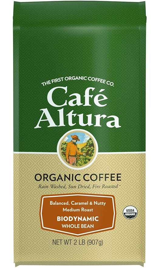 Cafe Altura Whole Bean Organic Coffee Biodynamic 2 lb Bag