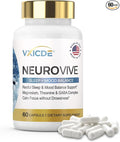 NeuroVive Sleep Capsules Natural Sleep Aids with Magnesium Glycinate L-Theanine GABA and Melatonin Supplements for Calm Sleep Relaxation and Mood Support GMO Free Gluten Free Made in USA