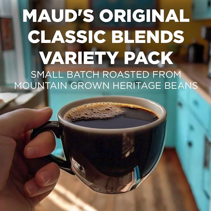 Maud's Original Coffee Pods Variety Pack 80 ct 9 Assorted Roasts Dark &amp Medium Roast Coffee in Single Serve Pods – 100% Arabica Coffee Compatible with Keurig K Cups Maker