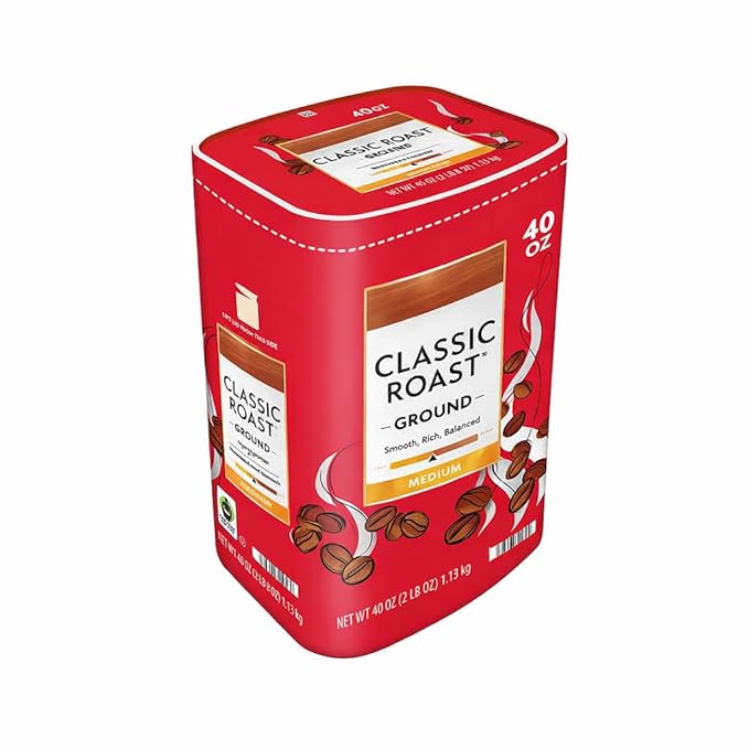 Classic Roast Ground Coffee Medium Roast 40 oz Can (1 Pack)