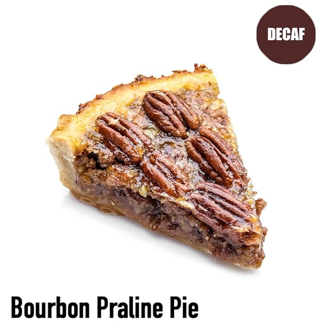 Bourbon Praline Pie Decaf Flavored Coffee Whole Bean Fresh Roasted 16-ounce