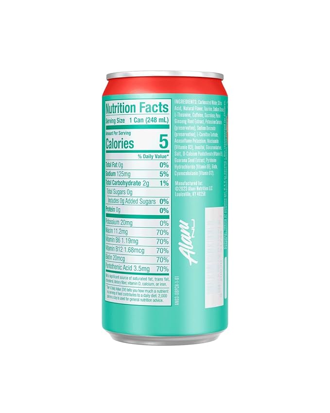 Alani. Nu Mini Energy Drink - (Pack of 12) - Juicy Peach Flavor - 8.4 Fl Oz Can - By The Munchie Mix