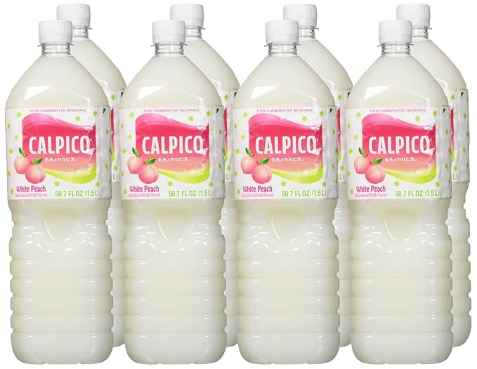 Calpico Soft Drink White Peach 50.7 Ounce (Pack of 8)