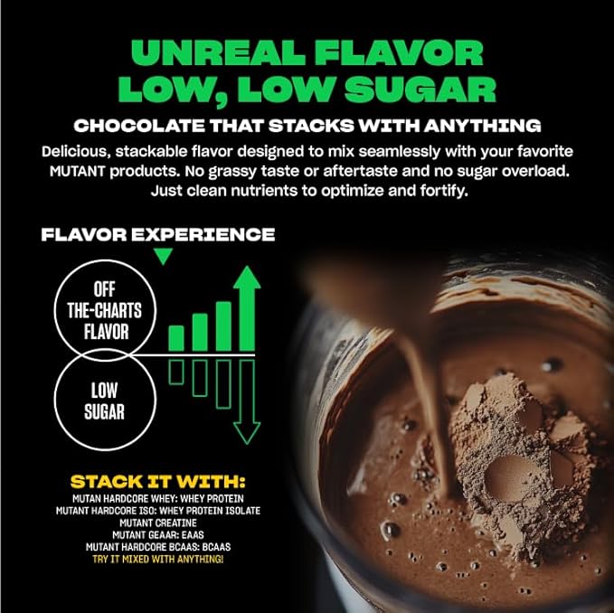 Mutant Big Greens | Green Supplement | Over 40 superfoods Land &amp Sea Greens – Reds Antioxidants phytonutrients 1000mg spirulina – Pre &amp Probiotic Blend | 30 Serving – Just Chocolate
