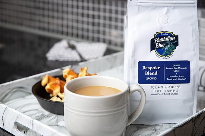 Exotic Fusion Duo: 1lb Jamaica Blue Mountain Ground + 1lb Bespoke Blend Ground Coffee Medium Roast