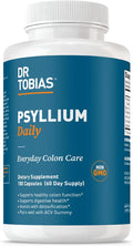 Dr. Tobias Psyllium Daily Supports Healthy Bowel Movement Psyllium Husk Capsules with Bentonite Clay Flaxseed &amp Natural Ingredients Daily Fiber Supplement in Support of Colon Health 180 Capsu