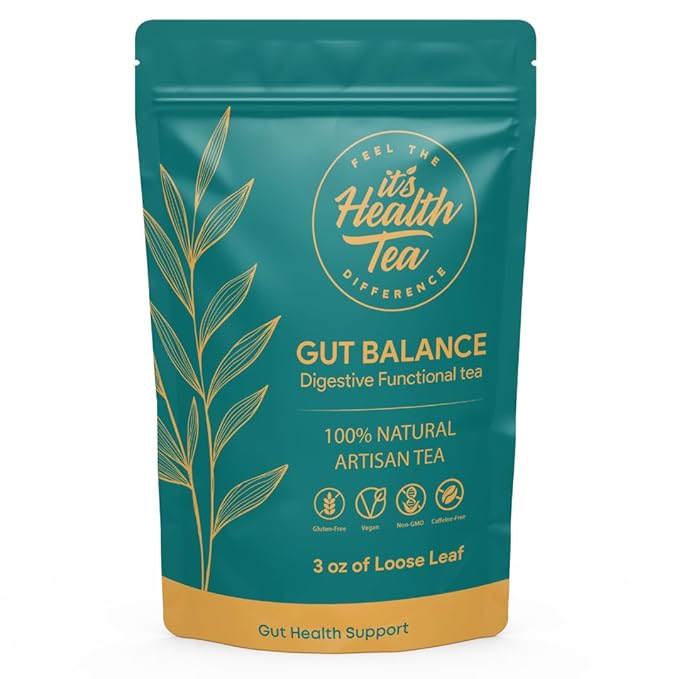 Gut Balance Herbal Tea – Supports Overall Gut Microbiome Health &amp Occasional Bloating Support | After-Meal Digestive Comfort | Caffeine-Free Loose Leaf Botanical Blend (35 Unbleached Tea Bags Incl