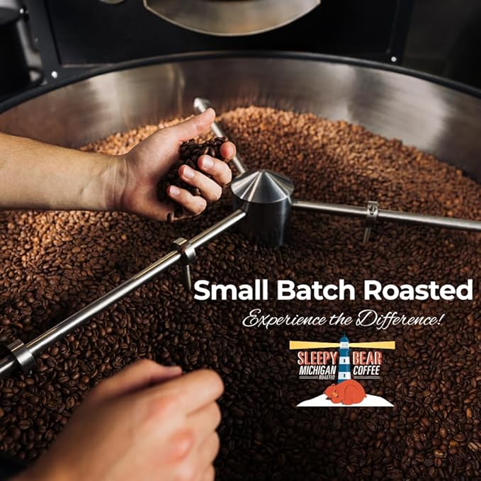 Sleepy Bear Detroit Bourbon Vanilla Ground Coffee - Light Roast Flavored Coffee Ground and Roasted in Michigan No Added Sugar 16oz Reclosable Bag (1 16 oz)