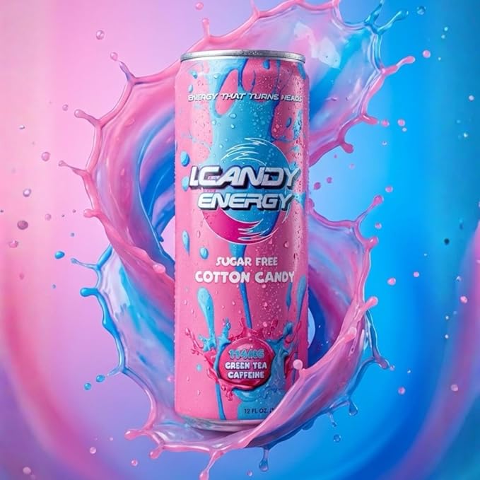 I.CANDY Energy Drink Cotton Candy 12 Pack 12 oz Cans