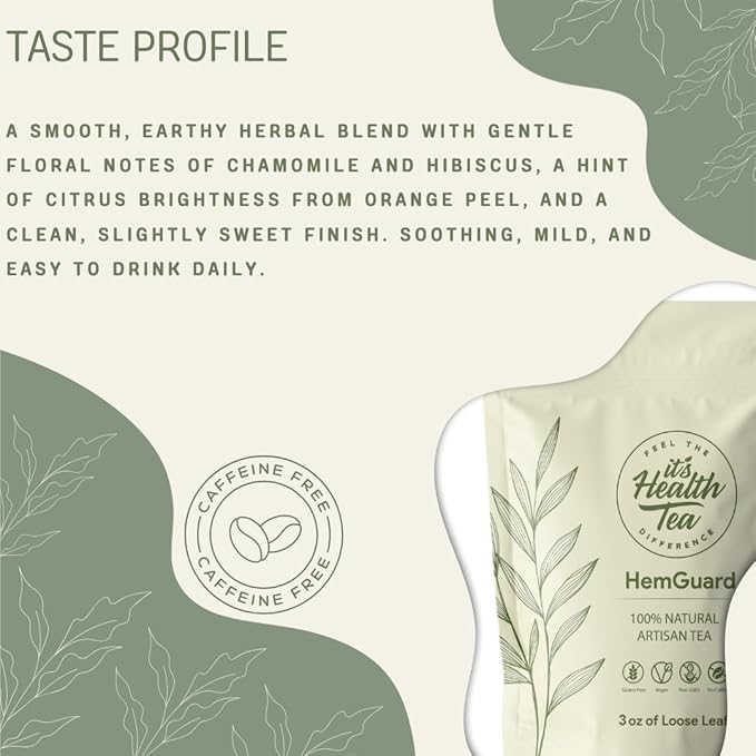 HemGuard – Soothing Herbal Tea Blend | Caffeine-Free Botanical Infusion | 35 Tea Bags