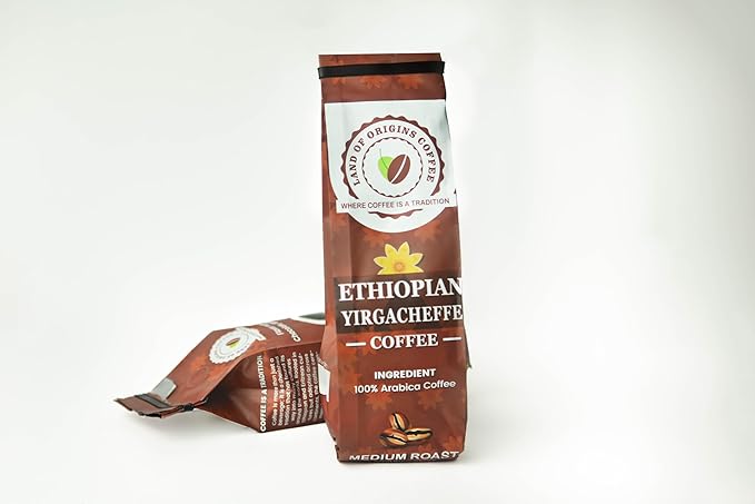 ETHIOPIAN YIRGACHEFFE Whole Beans coffee medium roast single origin100% Arabica natural process specialty Ethiopian coffee 16oz (1 pound)