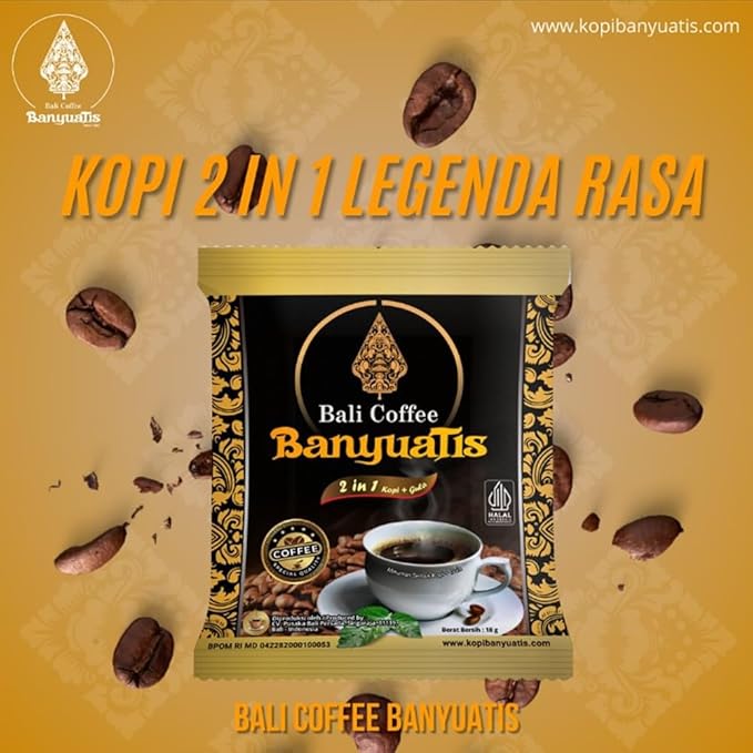 BanyuaTis Indonesia Sweetened Coffee 2 In 1 Kopi + Gula 18g × 11sachet