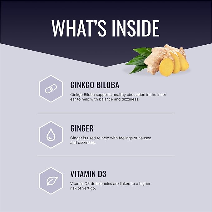 Approved Science VertiSyl - Ginkgo Biloba Ginger Vitamin D3 BioPerine - 60 Capsules - 1 Month Supply