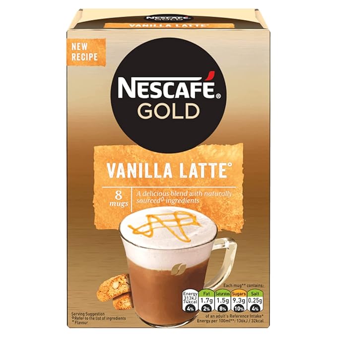 Nescafe Vanilla Latte 8 x 18.5g - Pack of 6