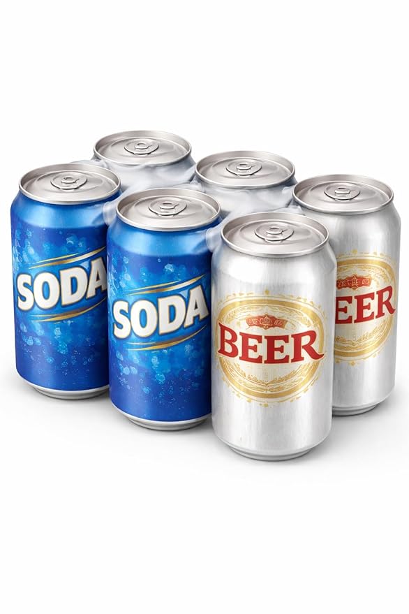 Universal Fit 6-Pack Rings for 12oz Beer and Soda Cans by F.e.s.s. (200)