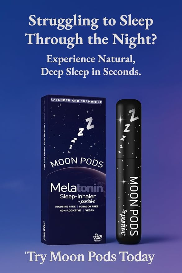 Melatonin Diffuser for Sleep Support – Natural Sleep Aid &amp Stress Relief Diffuser – Nicotine-Free Non-Habit Forming – Reusable &amp Portable Melatonin Diffuser – Lavender &amp Chamomile Aroma