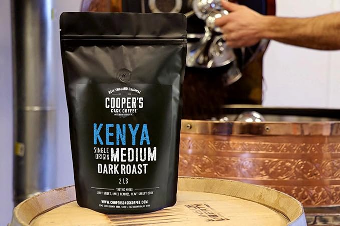 Kenya AA Medium-Dark Roast Coffee Beans Single Origin Whole Bean or Ground Coffee Gourmet Coffee - 2lb Bag
