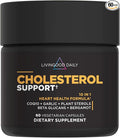 Livingood Daily Cholesterol Support Supplement with Garlic CoQ10 Vitamin E Bergamot Plant Sterols for Body and Heart Health Support Supports LDL and Triglycerides Gluten Free Vegan 60 Capsules
