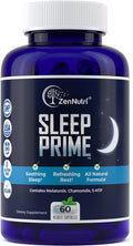 Sleep Prime Vegan Natural Sleep Aid for Adult Extra Strength - Deep Sleep Supplement - Herbal Sleeping Pill - Stress Relief - Melatonin GABA - 60 Veggie caps
