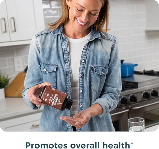Ancient Nutrition Organ Supplements Once Daily Grass-Fed and Wild Organ Complex Capsules Liver Heart Kidney Supports Organ Cognitive and Immune System Health 30 Ct