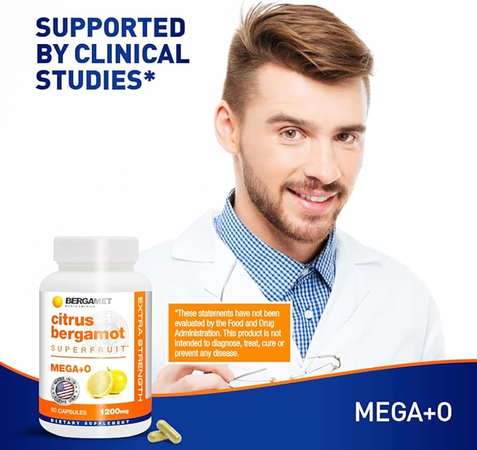 BergaMet Citrus Bergamot Supplement 170:1 Extract 1200mg per Serving 80% Polyphenols Italian Citrus Bergamot 180 Capsules 3 Months Made in the USA
