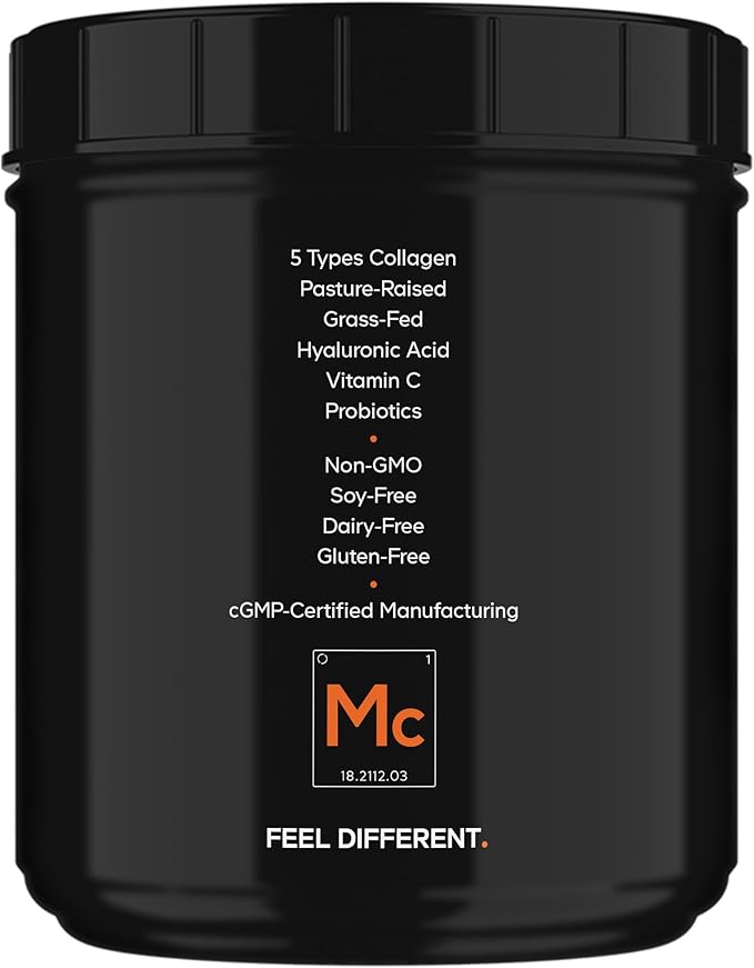 Codeage Multi Collagen Peptides + Probiotics Black Edition Vitamin C Hyaluronic Acid Powder Supplement Grass-Fed Pasture-Raised Hydrolyzed Zero Carbs Type I II III V &amp X Unflavored 21o