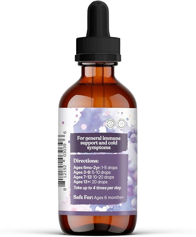 Earthley Wellness Elderberry Elixir Drops Herbal Elderberry Syrup Alternative Powerful Immune &amp Respiratory Support Shelf Stable with Mullein Orange Peels and Cloves (2oz Kids 120+ doses)