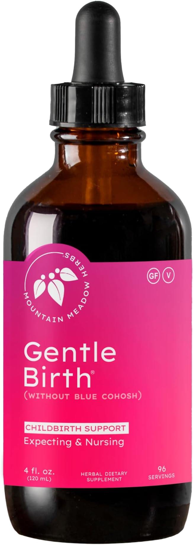 Mountain Meadow Herbs Gentle Birth for Birth Prep/Labor Prep Fast Acting Liquid Herbal Extract for Childbirth Support w/o Blue Cohosh - 4oz