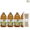 Simple Truth Organic White Grape Fruit Juice 64 fl oz Plastic Bottles 4 Pack + 15 Sugarcane Disposable Straws by KOOL8SHOP Infinite Deals