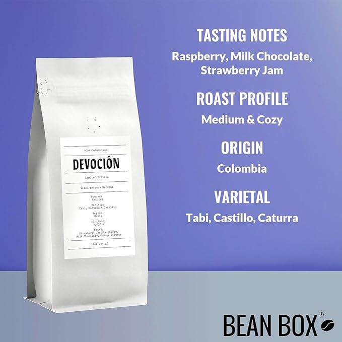 Villa Pastora Natural - Roasted by Devocion - Whole Bean Coffee - 12 Ounce Bag