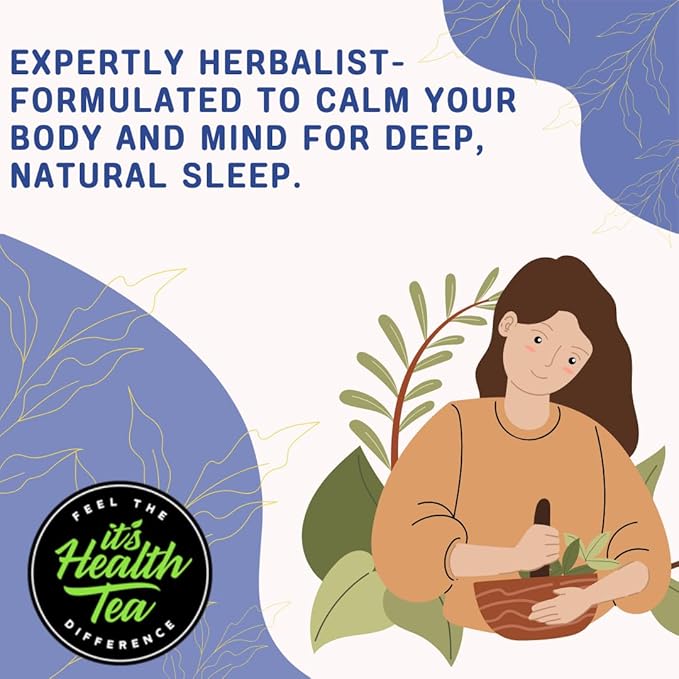 Sleep Easy Herbal Tea 3 oz – Chamomile Lavender Lemon Balm Valerian Root &amp Passion Flower – Natural Sleep Support for a Calm Restful Night’s Rest. Caffeine-Free. (includes: 35 empty unbleached