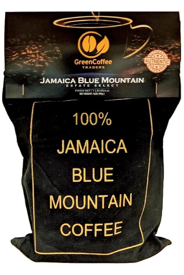 Green Coffee Traders 1LB. 100% Jamaica Jamaican Blue Mountain Roasted Coffee - City Roast 1lb Bag