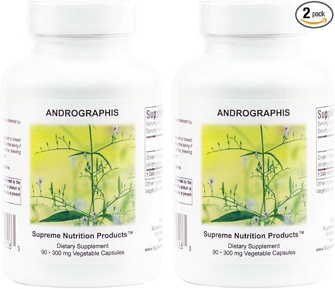 Supreme Nutrition Andrographis 90 Pure Green Chiretta Vegetarian Capsules (Pack of 2)