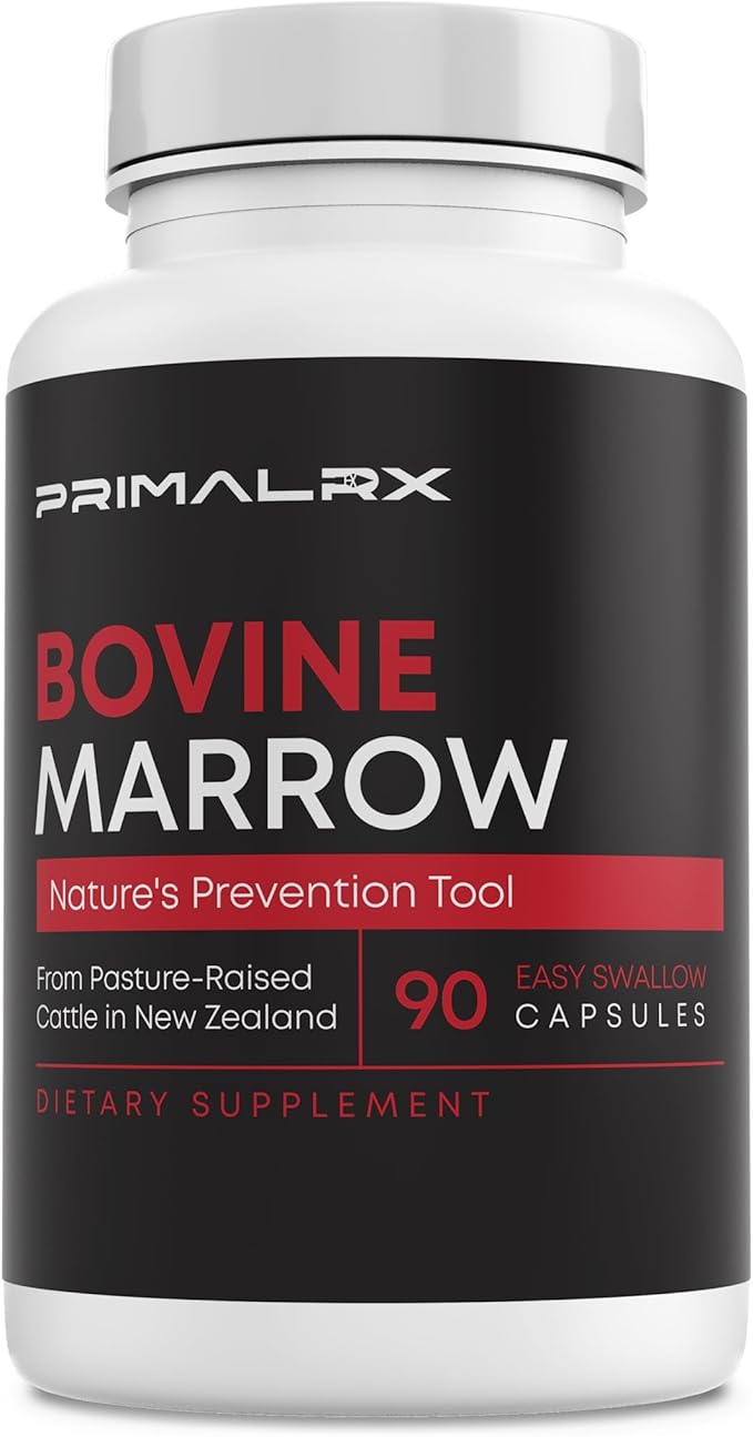 Grass-Fed Bovine Marrow Capsules – Freeze-Dried Beef Bone Marrow Supplement Rich in Whole-Food Nutrients &amp Health Fats (K2 Vitamin/Calcium Supplement Collagen CLA) Organ Nutrition - 90ct