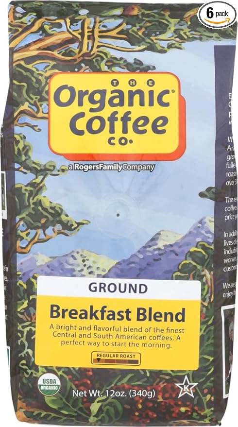 Organic Coffee Company Ground Coffee - Breakfast Blend - Case of 6-12 oz.