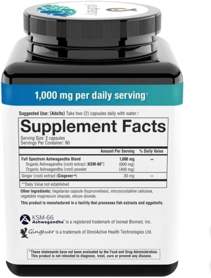 Youtheory Ashwagandha 1000mg with KSM-66 - Helps Support a Healthy Stress Response180 Capsules (Pack of 1)