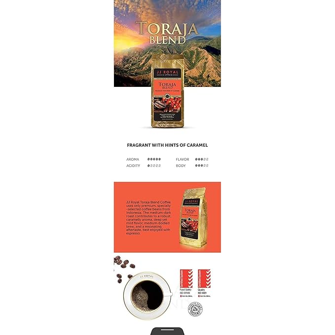 JJ Royal Coffee Toraja Blend 200g Ground Coffee (Pack of 1)