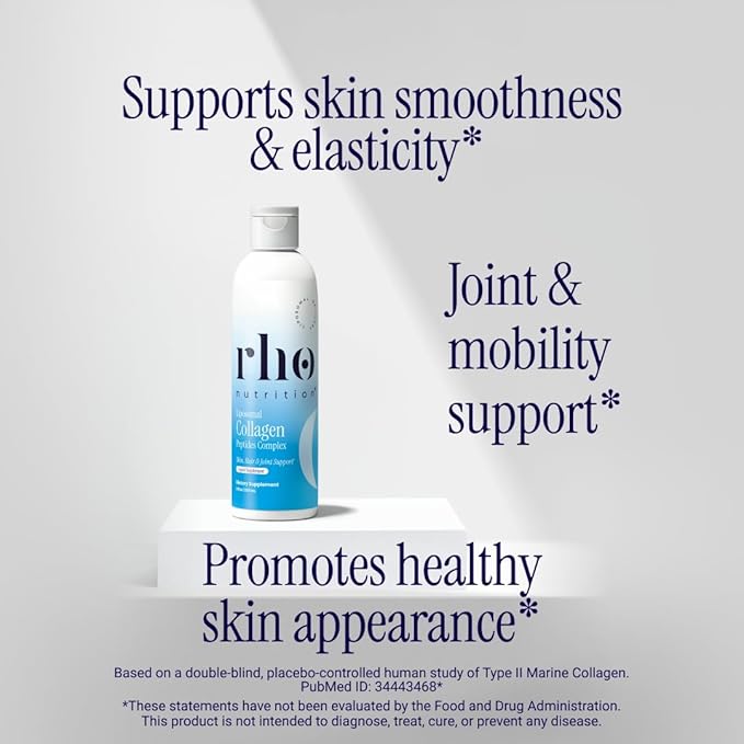 Rho Nutrition Liposomal Collagen Peptides - High-Absorption Liquid Collagen Supplement - Supports Skin Elasticity Joint Health and Overall Vitality for Healthy Aging 5 fl oz