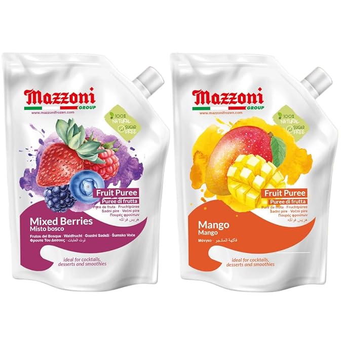 Mazzoni - Mixed Berry &amp Mango Puree 100% Natural Fruit