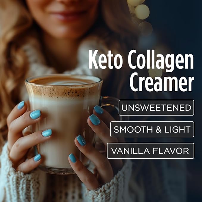 VitaCup Keto + Collagen Coffee Creamer Vanilla Flavor with MCT Collagen Protein Coconut Water L-Theanine for Keto Diet Use in Coffee Smoothies &amp Shakes Dairy-Free Gluten-Free Soy-Free 10