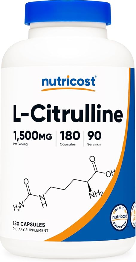 Nutricost L-Citrulline 750mg 180 Capsules (3 Bottles)