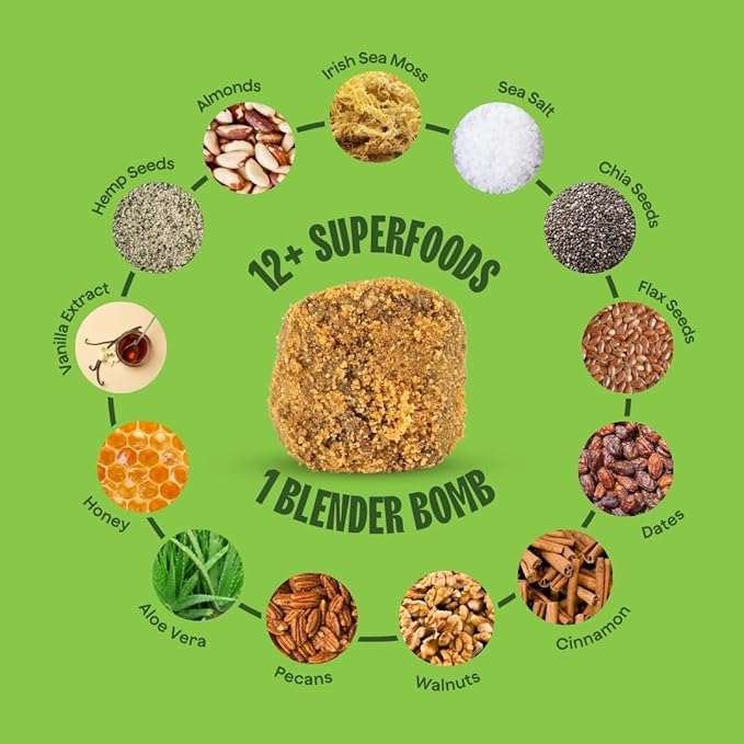 The Bomb Co. Blender Bomb The Original &amp Glow-Getter High Fiber Smoothie Supplement With Superfoods &amp Amino Acids Smoothie Mix With Hemp Flax and Chia Seeds 20 Servings