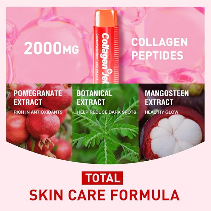 m2 Jelly Super Korean Collagen Jellies Stick – Korean Collagen Sticks Supplement for Women Cutting Gel Style Beauty &amp Wellness Support Jelly Daily Boost Stick Pouches Berry Flavor(10 Count)