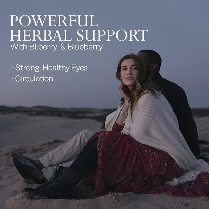 SOLARAY Bilberry Extract 160 mg Eye Health &amp Circulation Support 36% Anthocyanosides Plus Blueberry Vegan 30 VegCaps