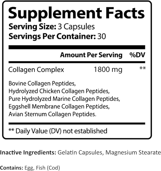 PureNature Collagen Ultra - Collagen Peptides with 5 Types I II III V &amp X Naturally-Sourced Hydrolyzed Collagen for Hair Skin Nail and Joint Support - 90 Capsules
