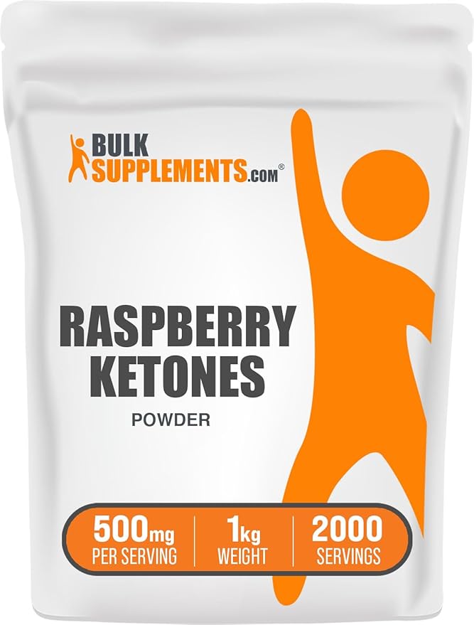 BulkSupplements.com Raspberry Ketones Powder - Raspberry Ketones Supplement Antioxidant Source - for Energy Support Gluten Free 500mg per Serving 1kg (2.2 lbs) (Pack of 1)