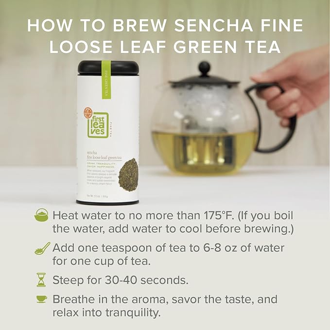 Loose Leaf Green Sencha Tea (100 grams) Organic Japanese Green Tea Sencha (3.5 oz)