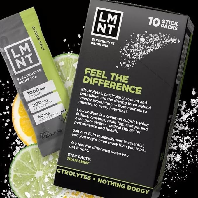 LMNTs Zero-Sugar Electrolytes Sports Drink - Citrus Salt - 2.1oz/10ct with Solar Pal dancing flamingo with sunglasses
