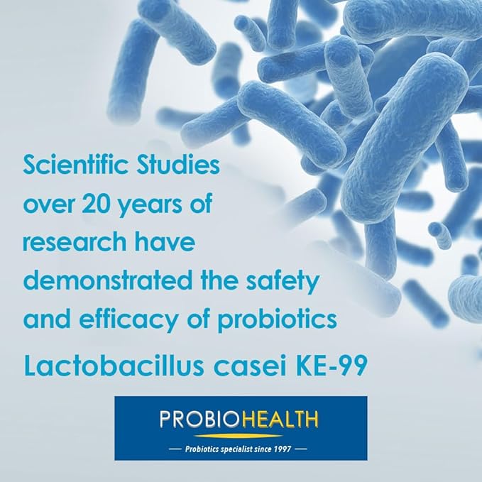 Probiohealth: Probiotics 6 Billion CFU Probiotics for Women and Men Lactobacillus casei (KE-99) FOS Trehalose Vegetarian Capsules 60 Count